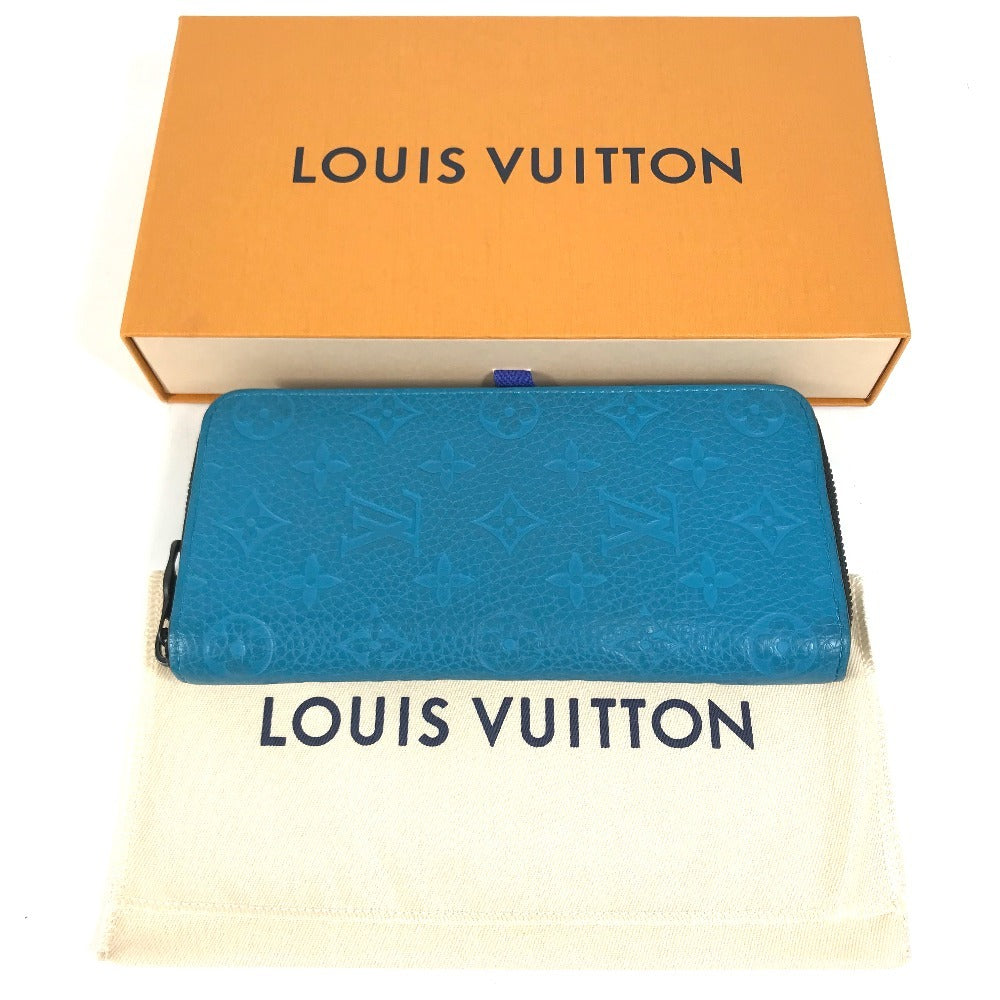 LOUIS VUITTON M69048 Monogram Taurillon Clemence Zippy WalletVertical Zippy Wallet Vertical Long wallet Zip Around Long Wallet Taurillon ClemenceLeather blue Used