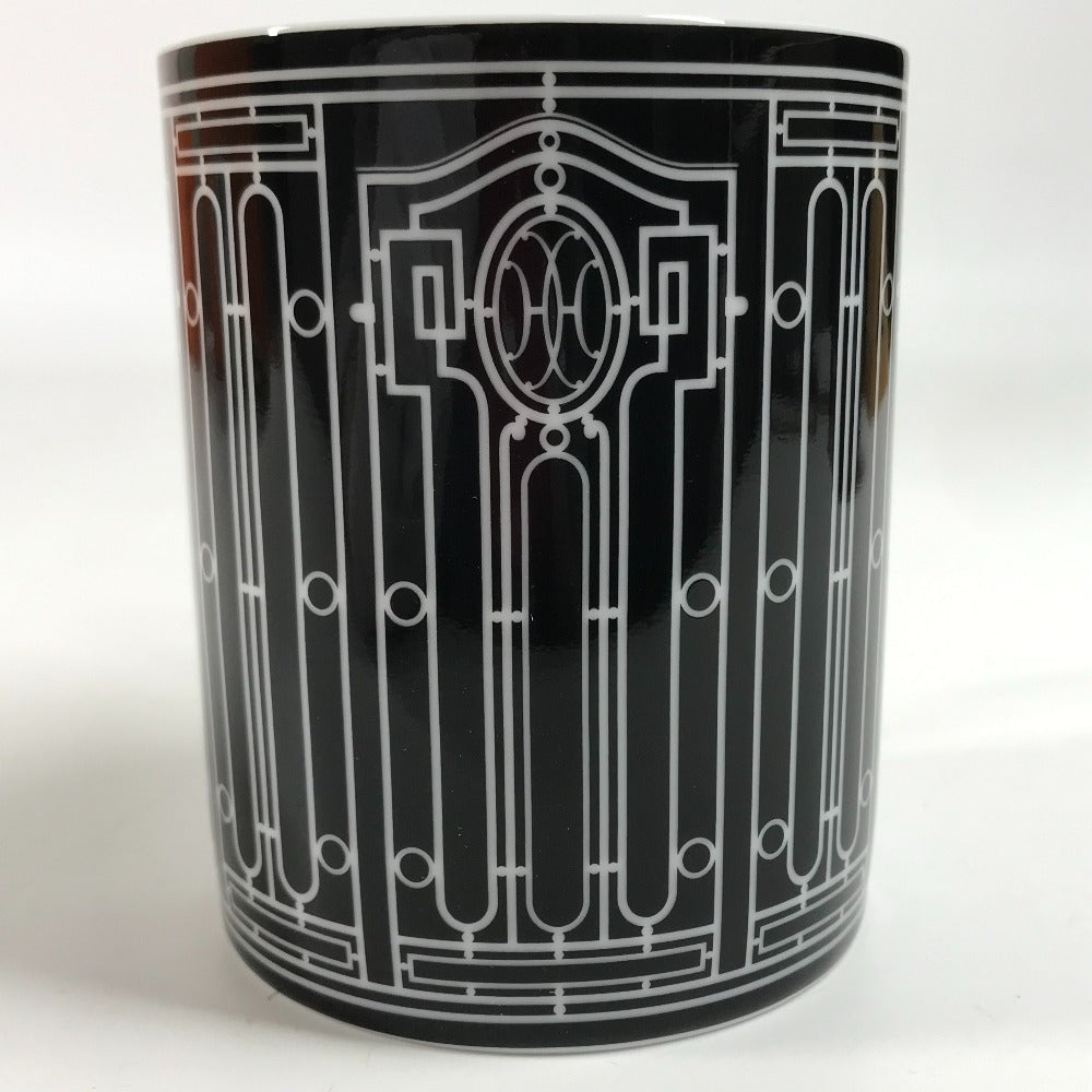 HERMES Pair (2 pieces) H DECO Tableware, cups, coffee cups Mug Pottery Black/White Used