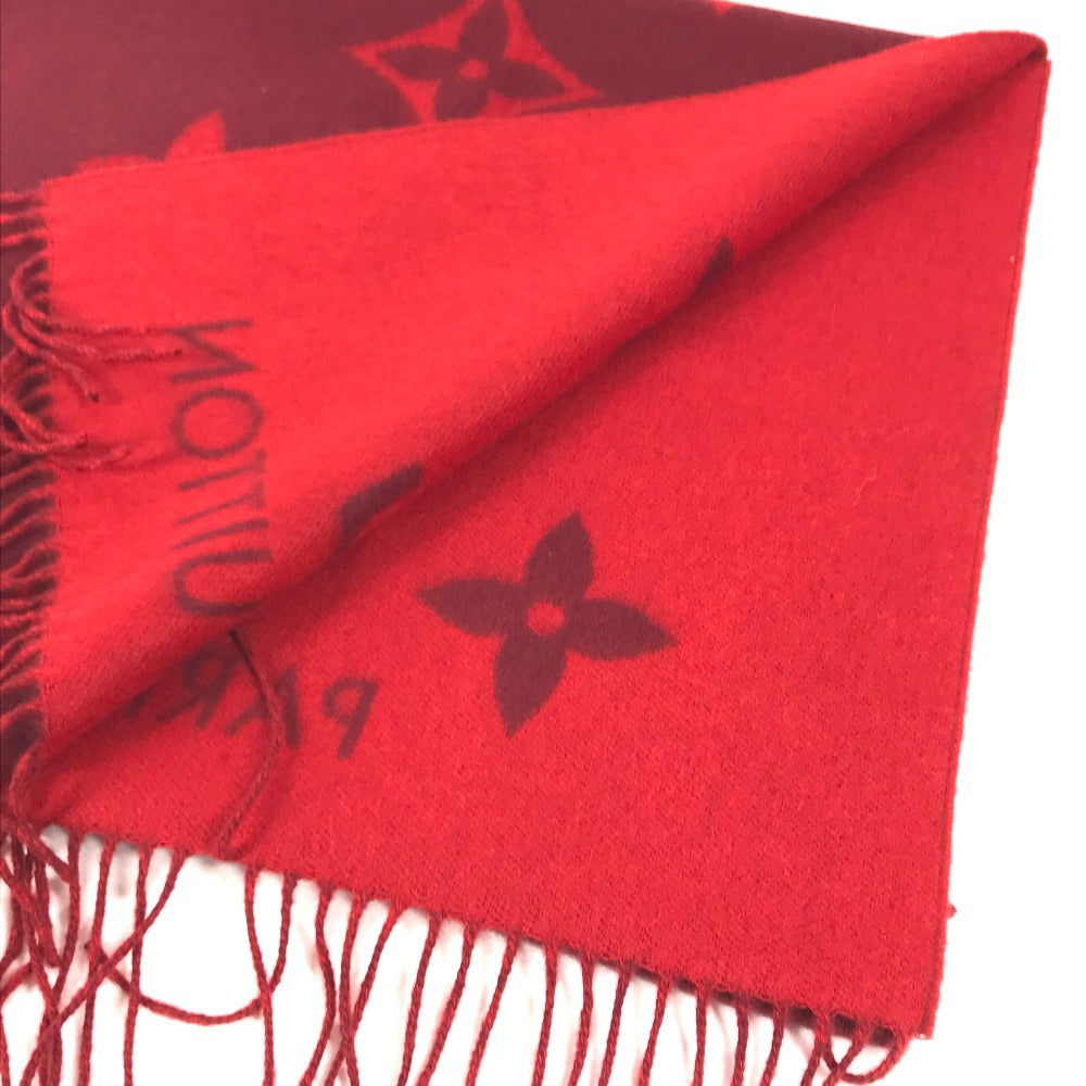 LOUIS VUITTON M75505 fringe charpes Ray Cavik Stole/Shawl Accessories Scarf Cashmere Red Used