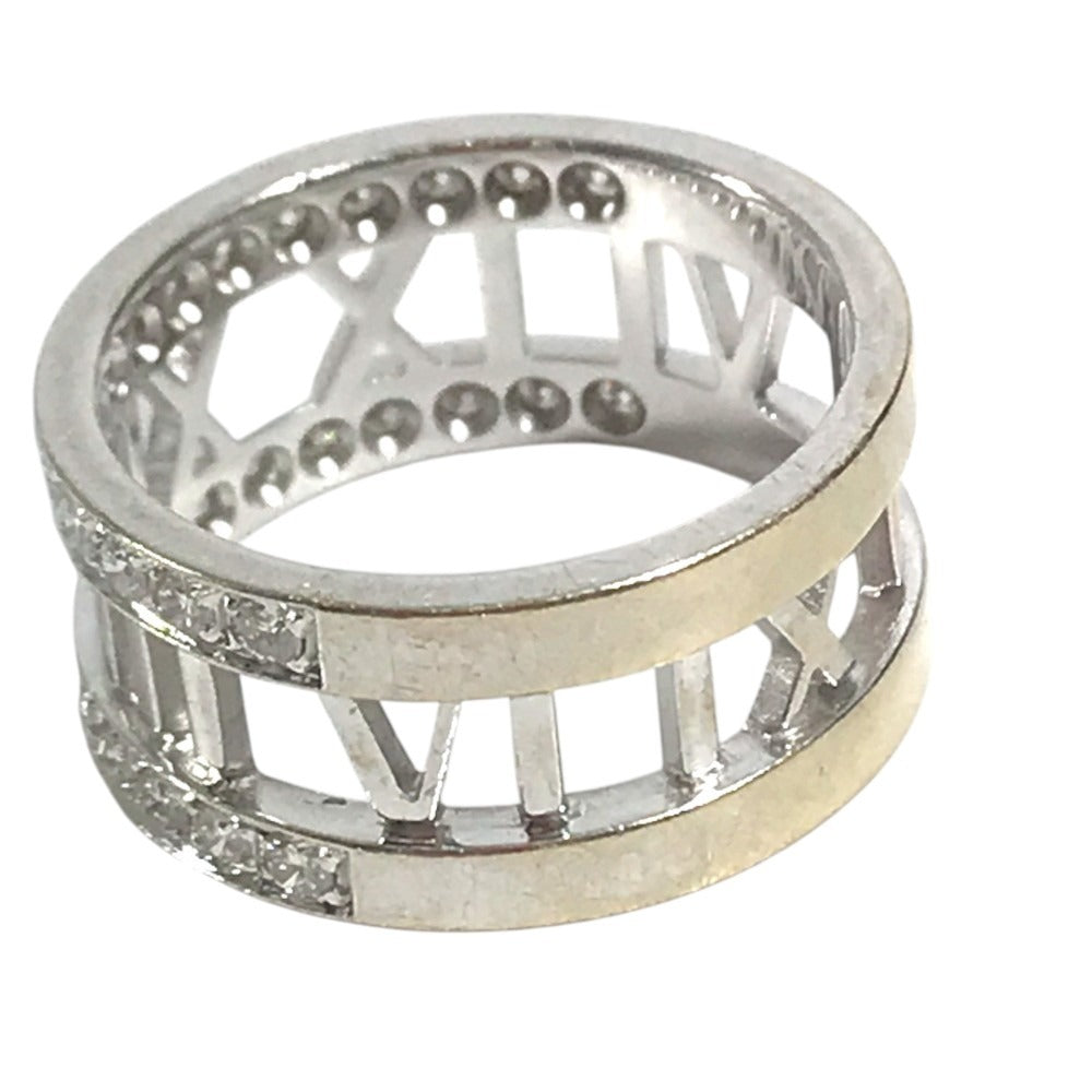 TIFFANY&Co. Diamond, K18 Gold Open atlas Accessory Jewelry Ring WG750 Silver Used