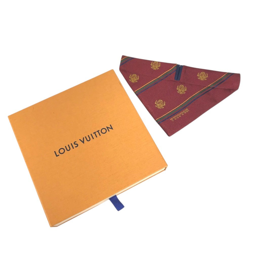 LOUIS VUITTON GI1261 Dog Bandana MM Dog Bandana MM Pet dog Collar cotton Red/Navy Used