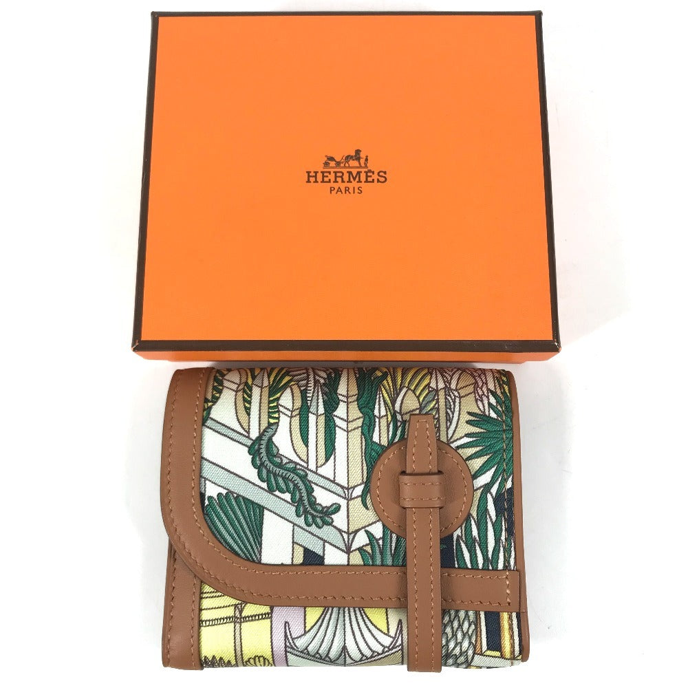 HERMES 085453CK Avexois Compact ANIMAPOLIS Compact Wallet Flap Folded wallet silk / Swift Multicolore Used