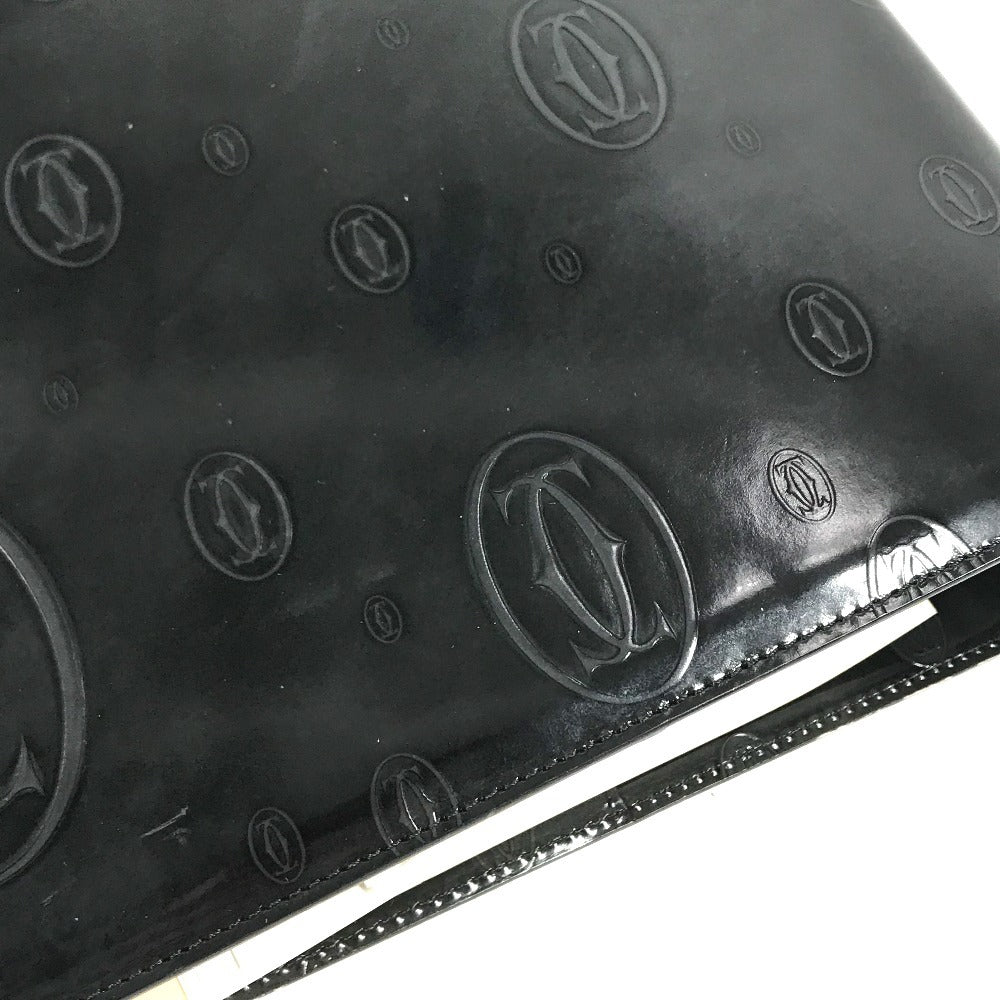 CARTIER Happy Birthday Logo (Extra Large) System Planner Stationery Notepad Notebook cover Leather Black Used