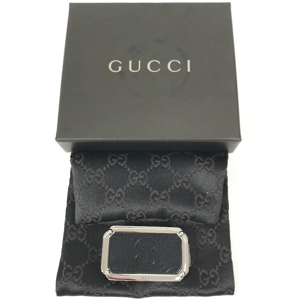 GUCCI 不明 GG logo Wallet bill scissors Money clip Leather / Metal Black/Silver Used