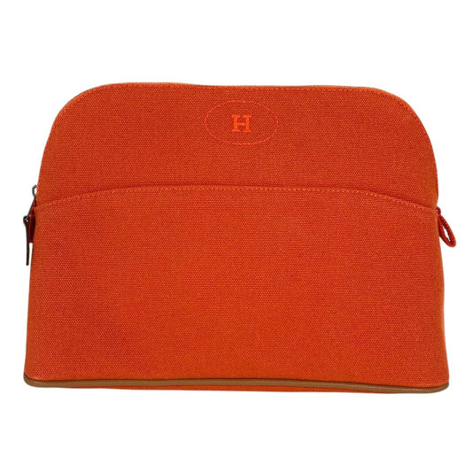 HERMES H104774M Boide Pouch MM Boide Pouch MM Accessory case makeup pouch Cosmetics Pouch Pouch cotton Orange Feu Used