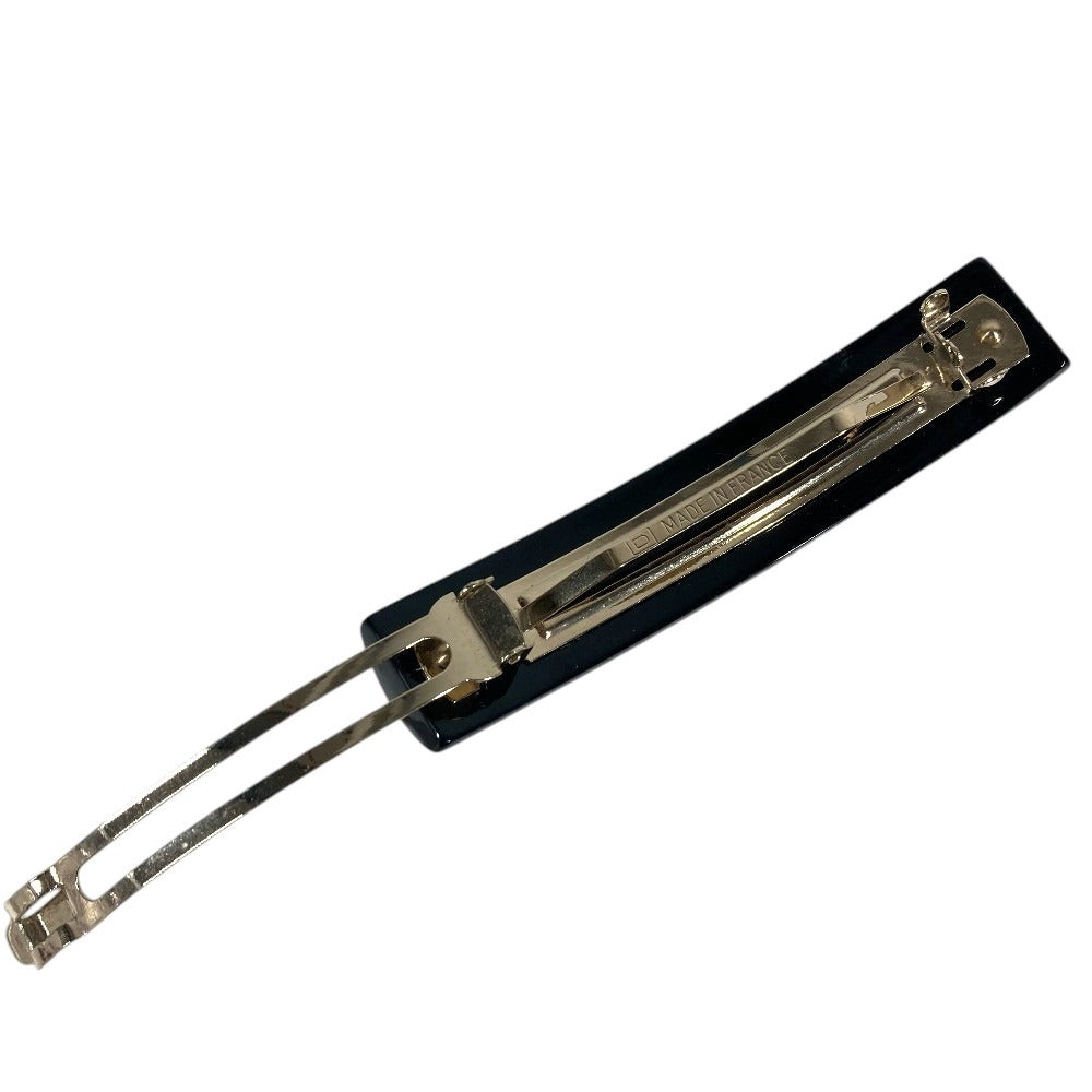CHANEL 09C Logo CC CC Mark Rhinestones hair accessories hair pin Valletta Plastic Black/Silver Used