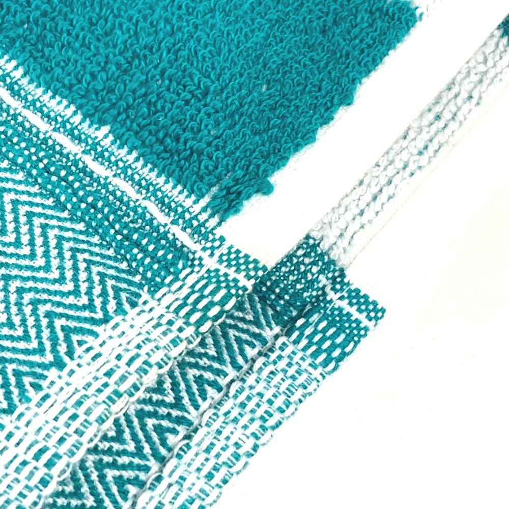 HERMES Yachting Dot Print Bath Towel, Blanket, Beach Towel, Fringe Towel, Cotton, Unisex, Green