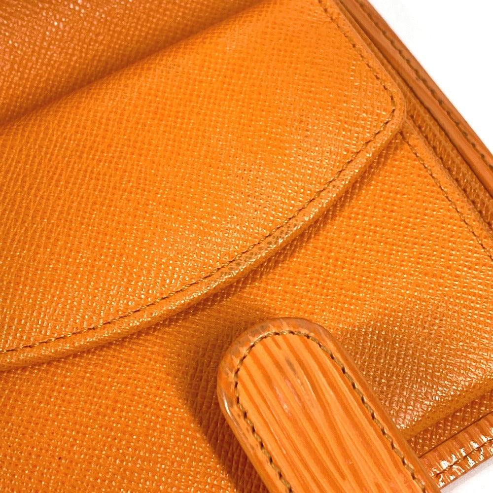 LOUIS VUITTON M6355H Epi Portefeuille Compact Compact Wallet กระเป๋าสตางค์ 2 พับ หนัง Epi Unisex ส้มแมนดาริน