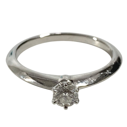 TIFFANY&Co. Platinum Solitaire Diamond 1pt 0.22ct Jewelry Accessory Ring Pt950 Women's Silver