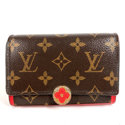 LOUIS VUITTON M64587 モノグラム ポルトフォイユフロールコンパクト コンパクトウォレット 2つ折り財布 モノグラムキャンバス レディース レッド