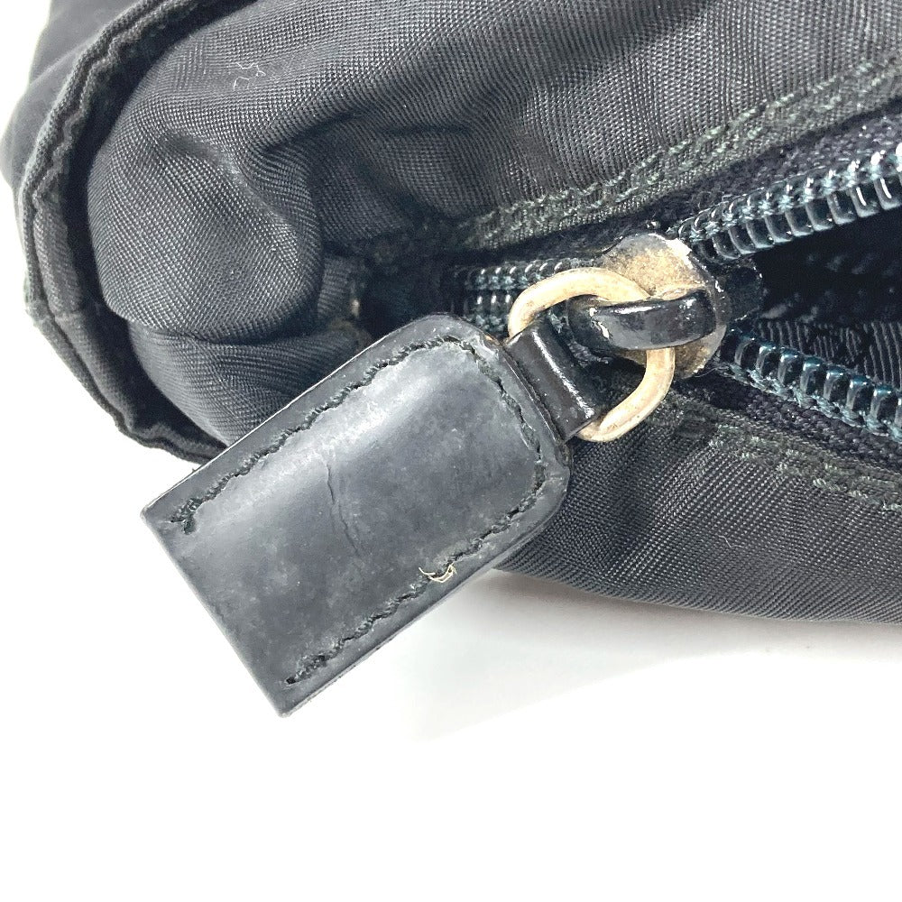 PRADA B5877F トライアングルロゴ 三角ロゴ プレート カバン 肩掛け トートバッグ ショルダーバッグ ナイロン ユニセックス ブラック