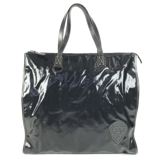 GUCCI 181905 hysteria logo Bag Tote Bag shawl Shoulder Bag Leather / Coated Canvas Black Used