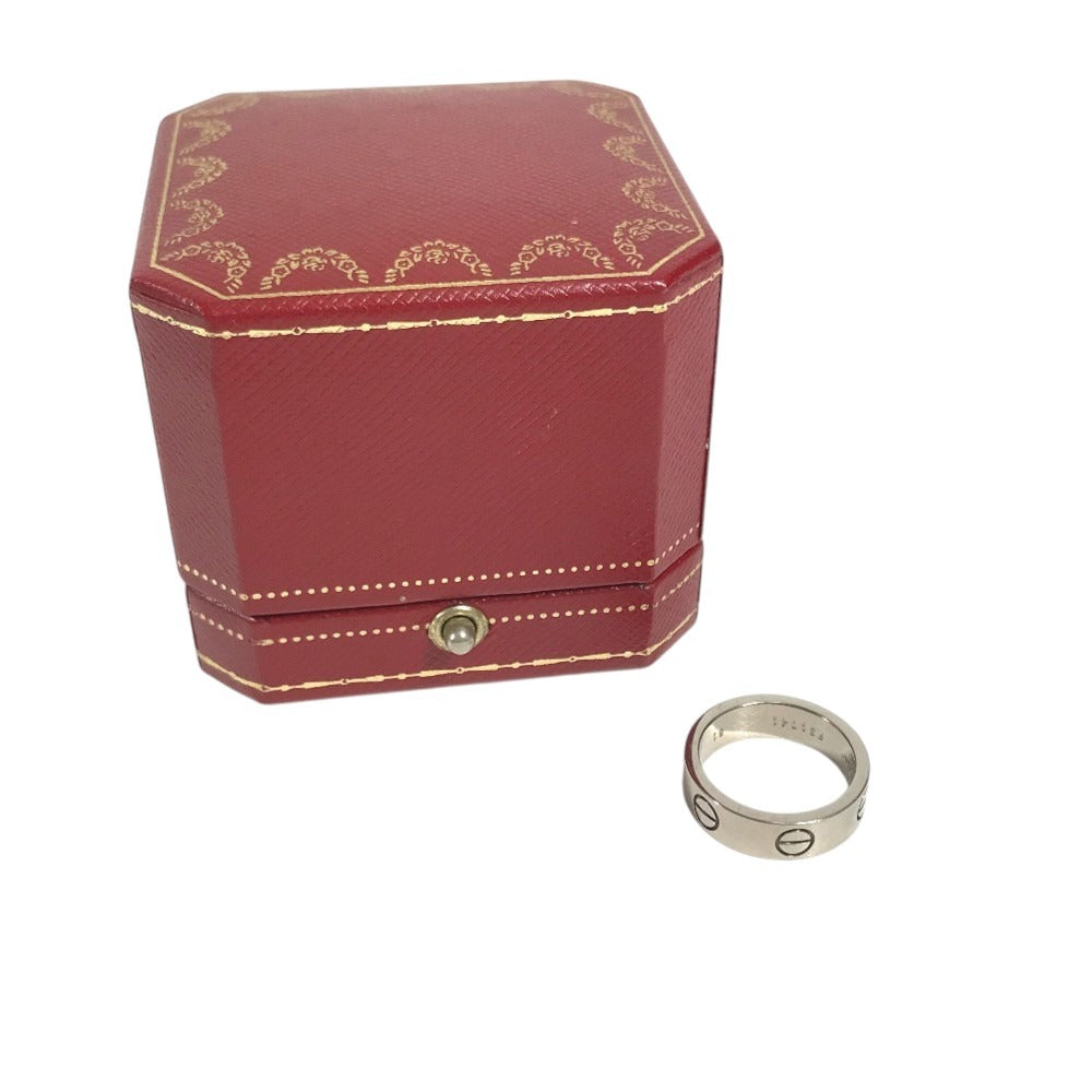 CARTIER K18 Gold 18K Love Ring Logo Accessory Jewelry Ring WG750 Silver Used