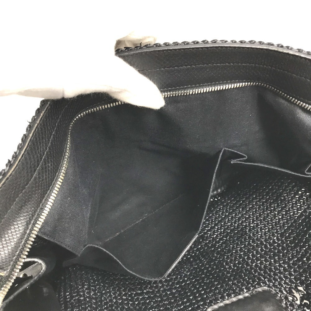 Salvatore Ferragamo Gancini logo Bag Tote Bag shawl Shoulder Bag Straw / Leather Black Used