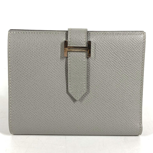 HERMES Bearn Compact Compact Wallet (Bi-fold Wallet) Folded wallet Epsom Grimette gray/SilverHardware Used