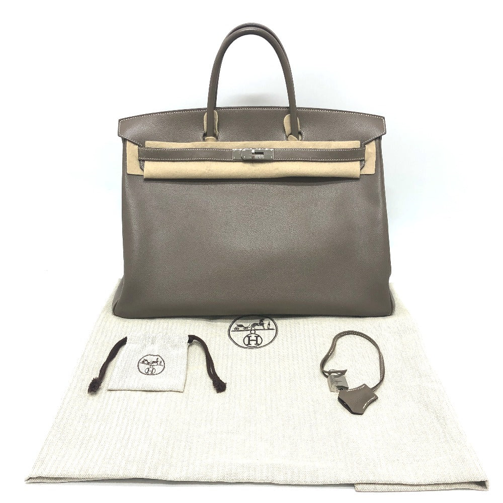 HERMES Birkin40 Birkin 40 bag Hand Bag Epsom Etoupe Brown/SilverHardware Used