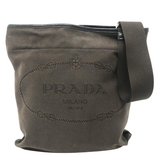PRADA VA0655 Logo jacquard Crossbody bag, shoulder bag, pouch, one shoulder bag Shoulder Bag Canvas Brown Used