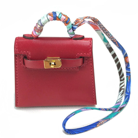 HERMES ケリーツイリー カバン ストラップ アクセサリー チャーム タデラクト レディース ルージュヴィフ レッド