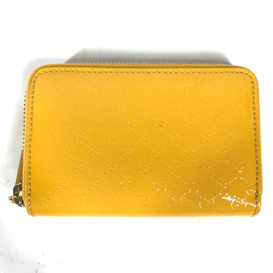 GUCCI 255452 シマライン マイクロ グッチシマ 財布 小銭入れ コンパクトウォレット カードケース コインケース エナメル レディース イエロー
