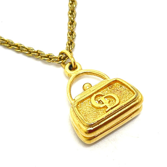Dior CD logo bag motif vintage necklace GP women's gold