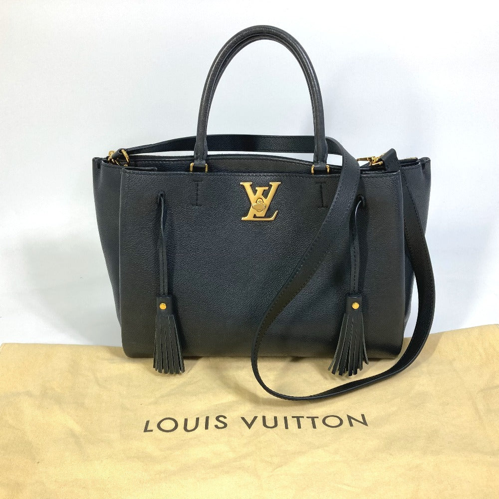 LOUIS VUITTON M54569 Rock Meat 2-Way Tote Bag in Calf Leather, Black