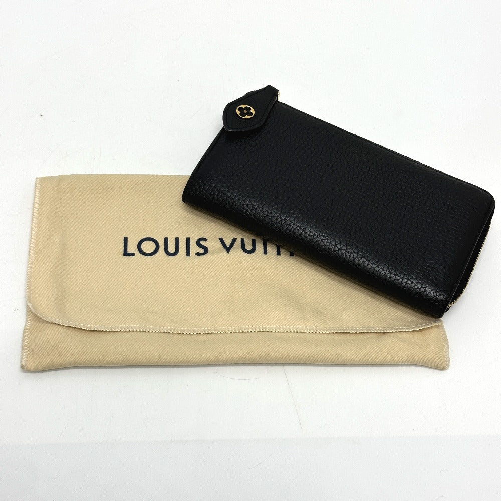 LOUIS VUITTON M63102 Portefeuille Comet Long Wallet in Taurillon Leather, Women's, Black