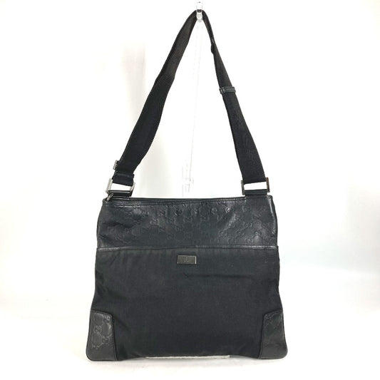 GUCCI 161822 グッチシマ GG トートバッグ 斜め掛け ポシェット カバン ショルダーバッグ レザー メンズ ブラック