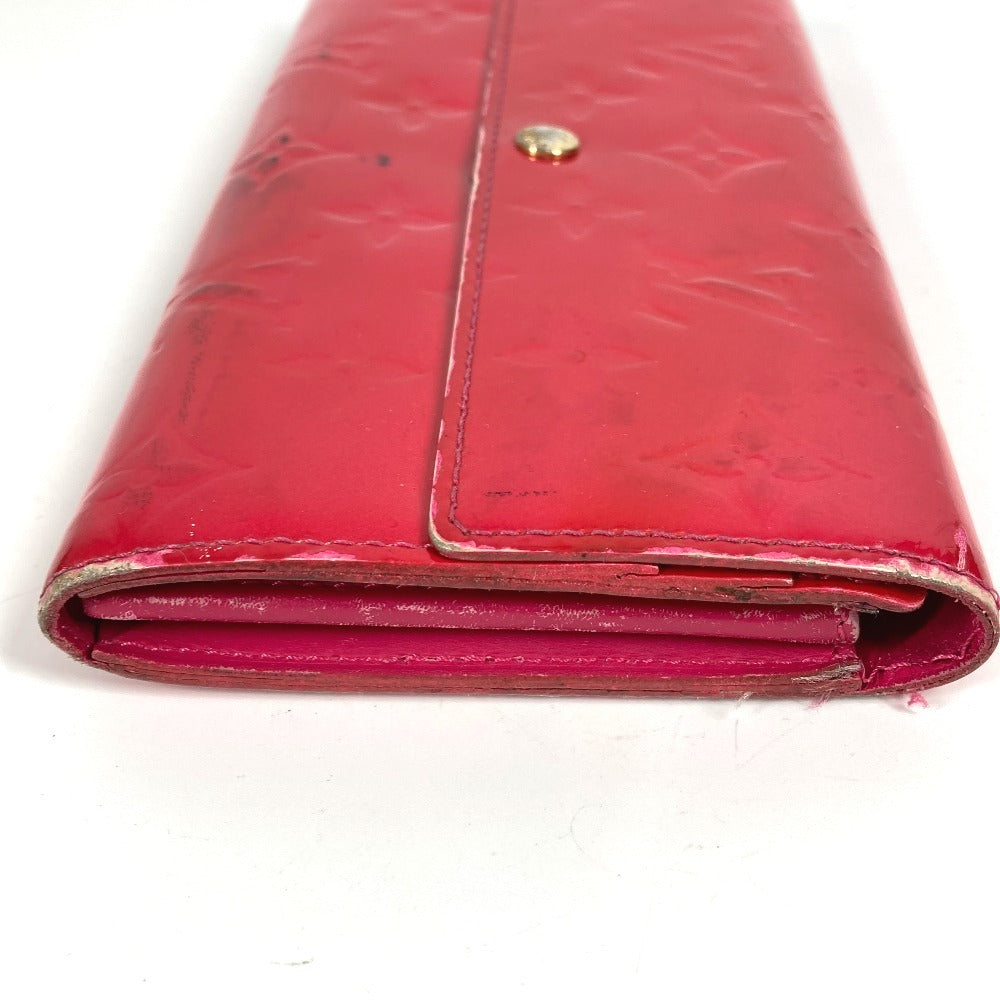 LOUIS VUITTON M93633 Monogram Vernis Portefeuille Sarah Long Wallet, Bifold, Monogram Vernis Canvas, Unisex, Rose Pop Pink