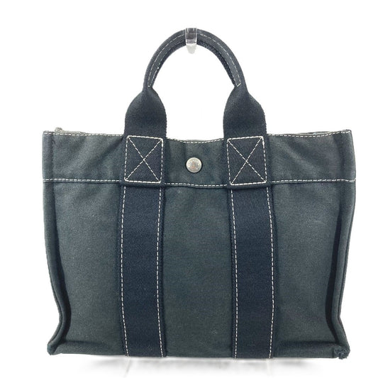 HERMES ドーヴィルPM ドーヴィル PM カバン トートバッグ ハンドバッグ キャンバス ユニセックス ブラック