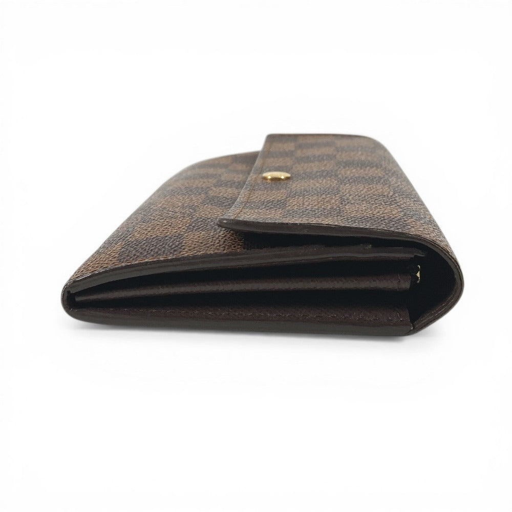 LOUIS VUITTON N61734 Damier Portefeuille Sarah Portefeuille Sarah Long Wallet Bifold Long Wallet Damier Canvas Unisex Ebene Brown