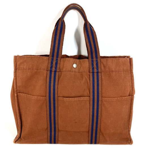 HERMES フールトゥGM フールトゥ GM ハンドバッグ カバン ショルダーバッグ トートバッグ コットン ユニセックス ブラウン