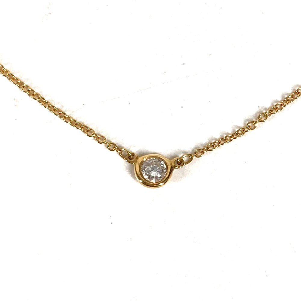 TIFFANY&Co. สร้อยคอพร้อมจี้เพชร By The Yard 1 เม็ด สร้อยคอทอง 18K ทอง K18 YG750 สำหรับผู้หญิง สีทอง