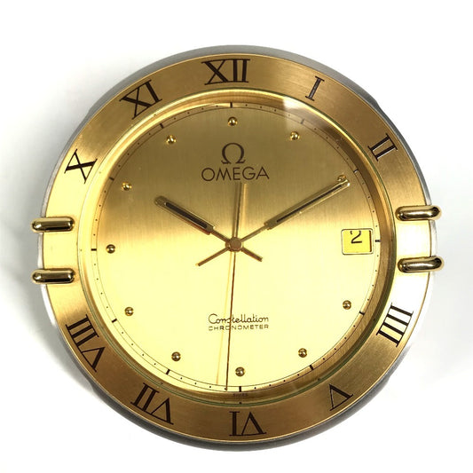 OMEGA パシャ ロゴ テーブルクロック インテリア 置き時計 置時計 SS ユニセックス ゴールド