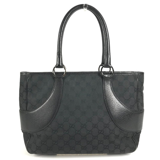 GUCCI 113011 GG logo Bag Tote Bag shawl Shoulder Bag GGCanvas/Leather Black Used