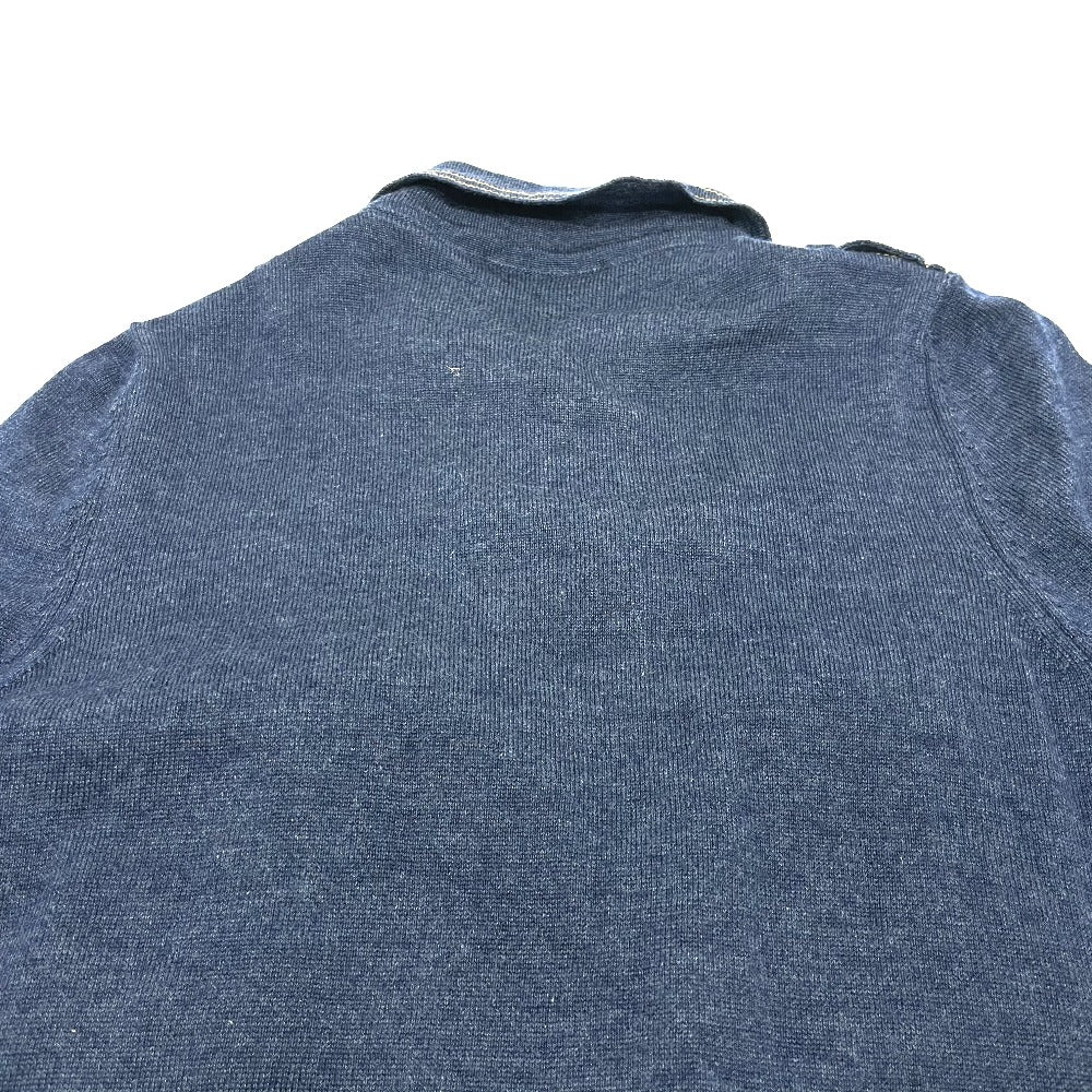 CHANEL P39365 Coco Button Front Open Cardigan Dress Wool Women's Blue