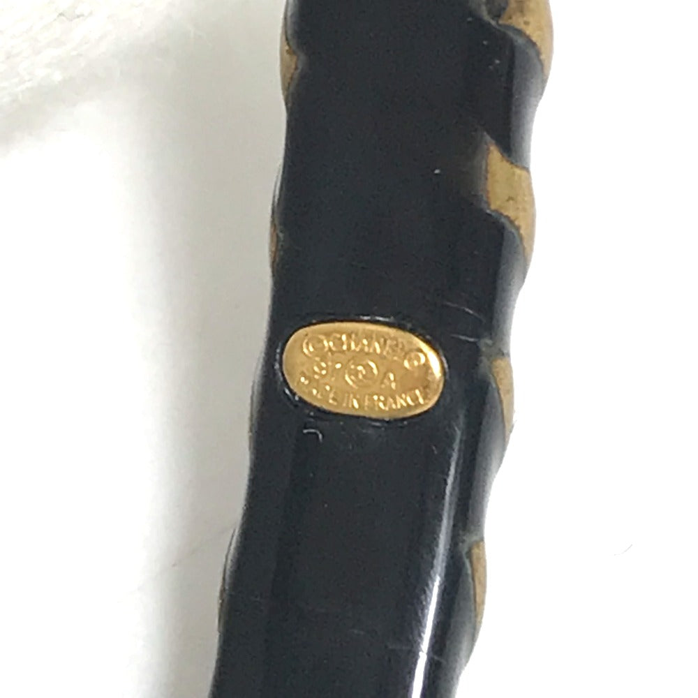 CHANEL Coco Mark CC Accessory Bracelet 97A Bangle Metal Women's Black