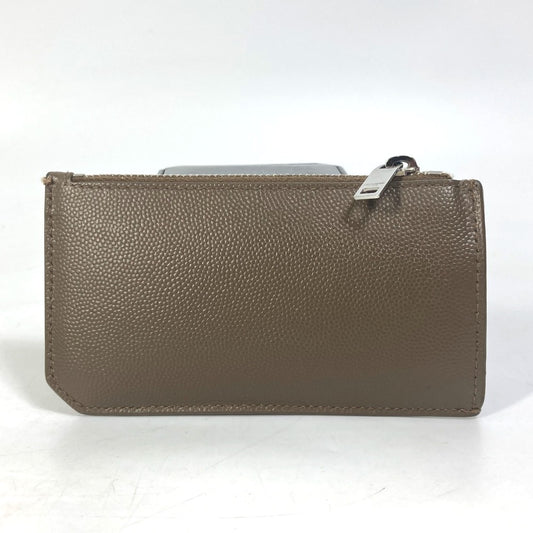 SAINT LAURENT PARIS 609362 コンパクトウォレット フラグメントケース 財布 小銭入れ コインケース レザー メンズ ブラウン
