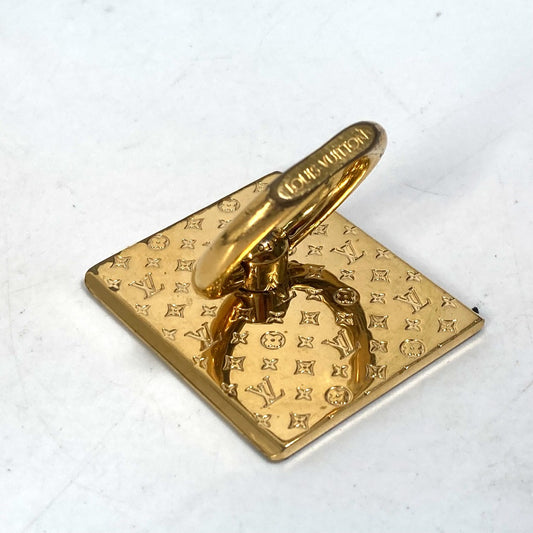 LOUIS VUITTON M64868 携帯アクセサリー サポート テレフォン ナノグラム スマートフォンアクセサリー スマホリング バンカーリング メタル レディース ゴールド