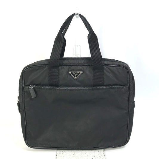 PRADA カバン トライアングルロゴ 三角ロゴ プレート ハンドバッグ PCバック パソコン ケース ビジネスバッグ ナイロン メンズ ブラック