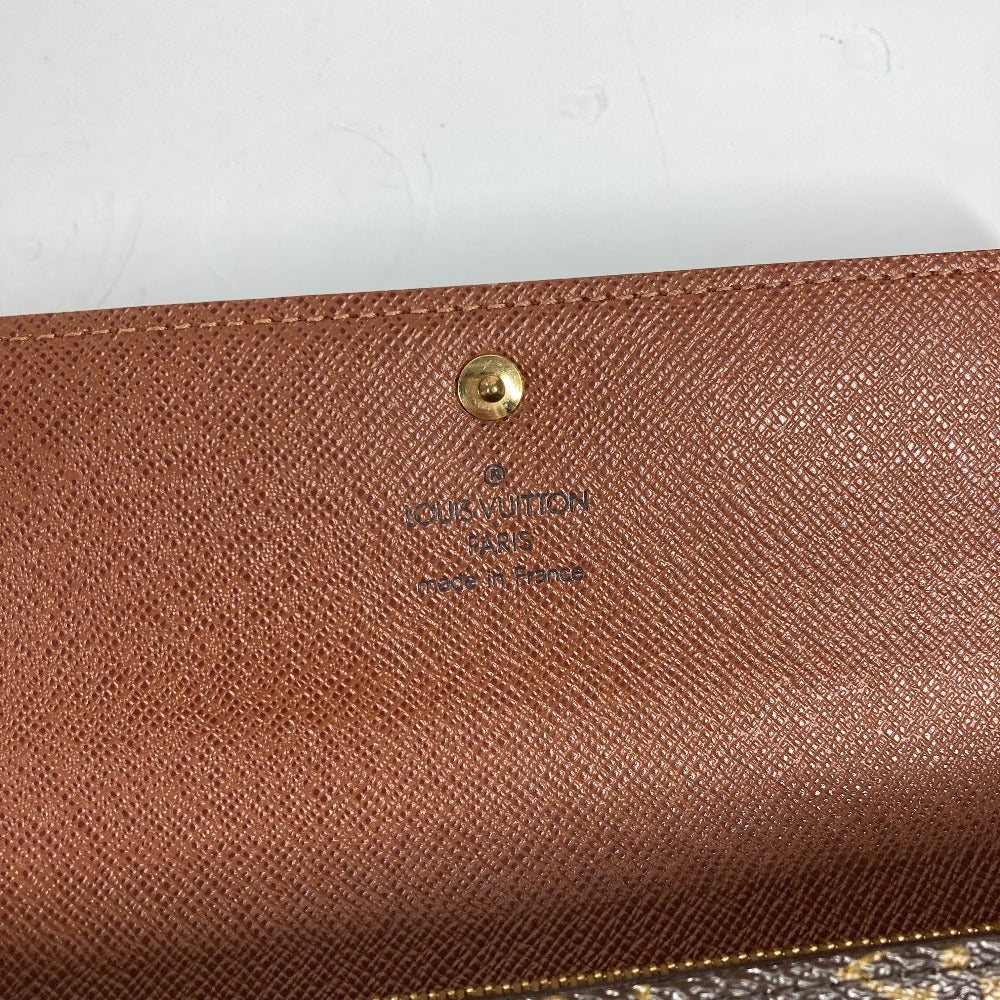 LOUIS VUITTON M61726 Monogram Porte Monnaie Credit Flap Long Wallet in Monogram Canvas, Brown