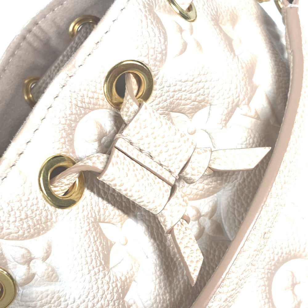 LOUIS VUITTON M81463 กระเป๋าถือ Monogram Empreinte Nano Noe Summer Stardust 2WAY ทรงกระเป๋าโท้ท กระเป๋าสะพายข้าง Monogram Empreinte Leather สำหรับผู้หญิง สีเบจ