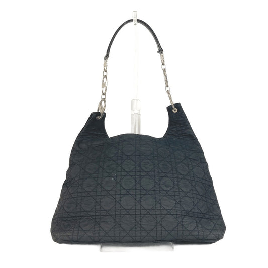 Dior Cannage Logo Shoulder Bag, Nylon, Women's, Black