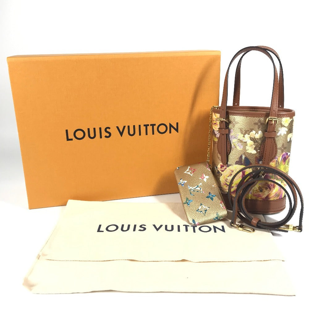 LOUIS VUITTON M81724 LV Garden Nano bucket Bags Crossbody 2WAY Bags Hand Bags Shoulder Bag Leather Gold/Brown Used
