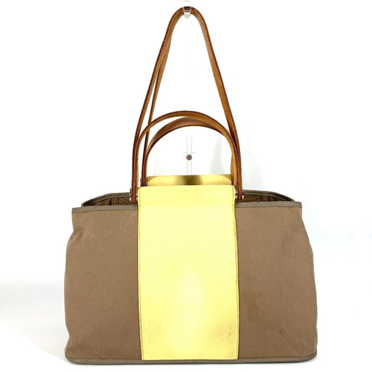 HERMES Bicolor Kabak Elan PM Kabak Elan PM Shoulder Bag Tote Bag Leather/Canvas Beige/yellow Used