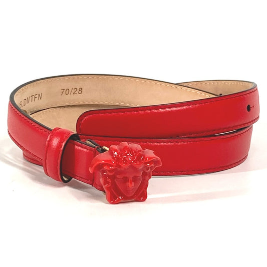 VERSACE Thin belt medusa logo Accessories Buckle Belt for Bottoms belt Leather Red Used