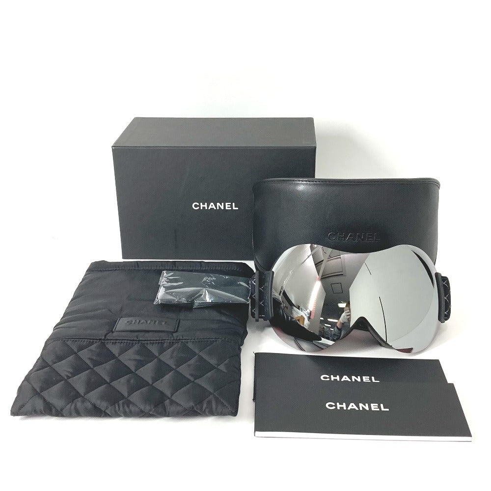CHANEL Sports Snowboarding Skiing goggles glasses glasses eyewear glasses sunglasses Plastic / Rubber Black/BrownBased Used