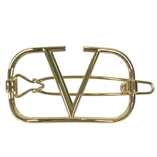 VALENTINO 4W2J0H38MET ヘアアクセサリー Vロゴ アクセサリー ヘアクリップ ヘアピン バレッタ メタル レディース ゴールド