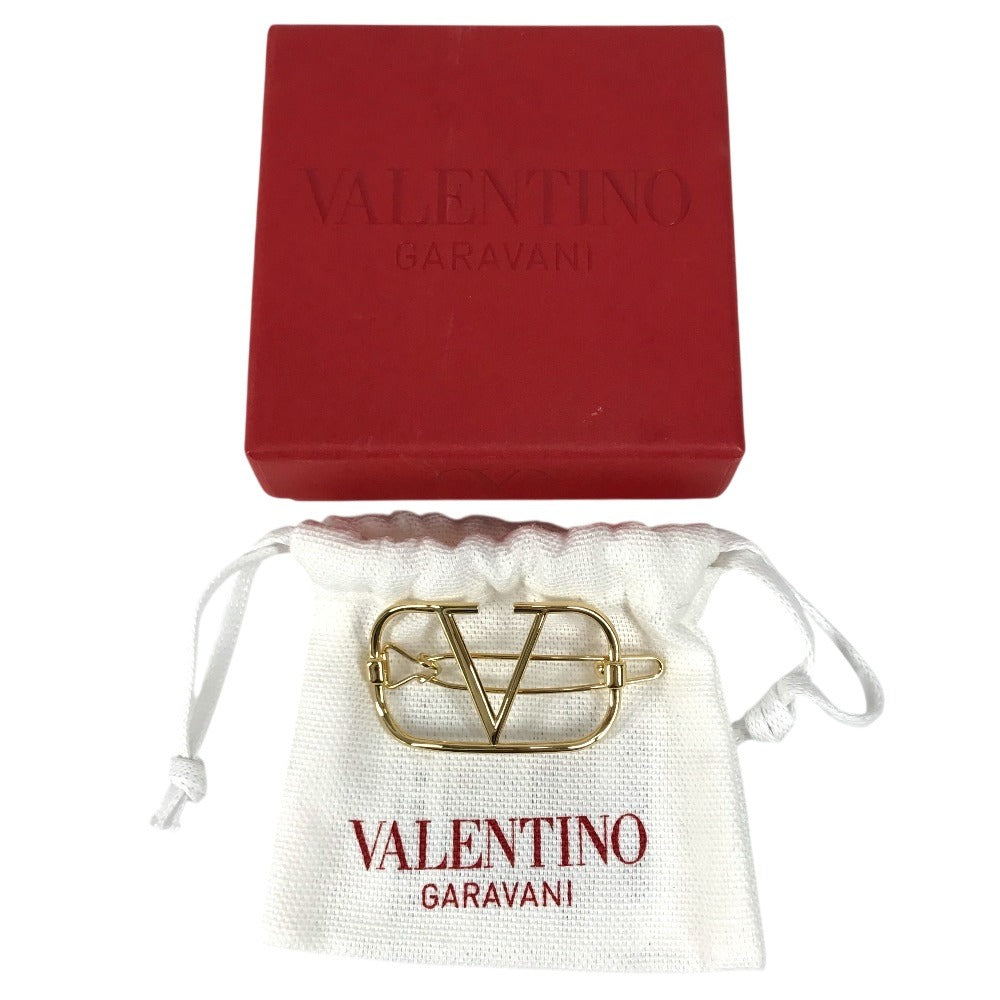 VALENTINO 4W2J0H38MET hair accessory V logo Accessories Hair Clips Hairpins Valletta Metal Gold Used