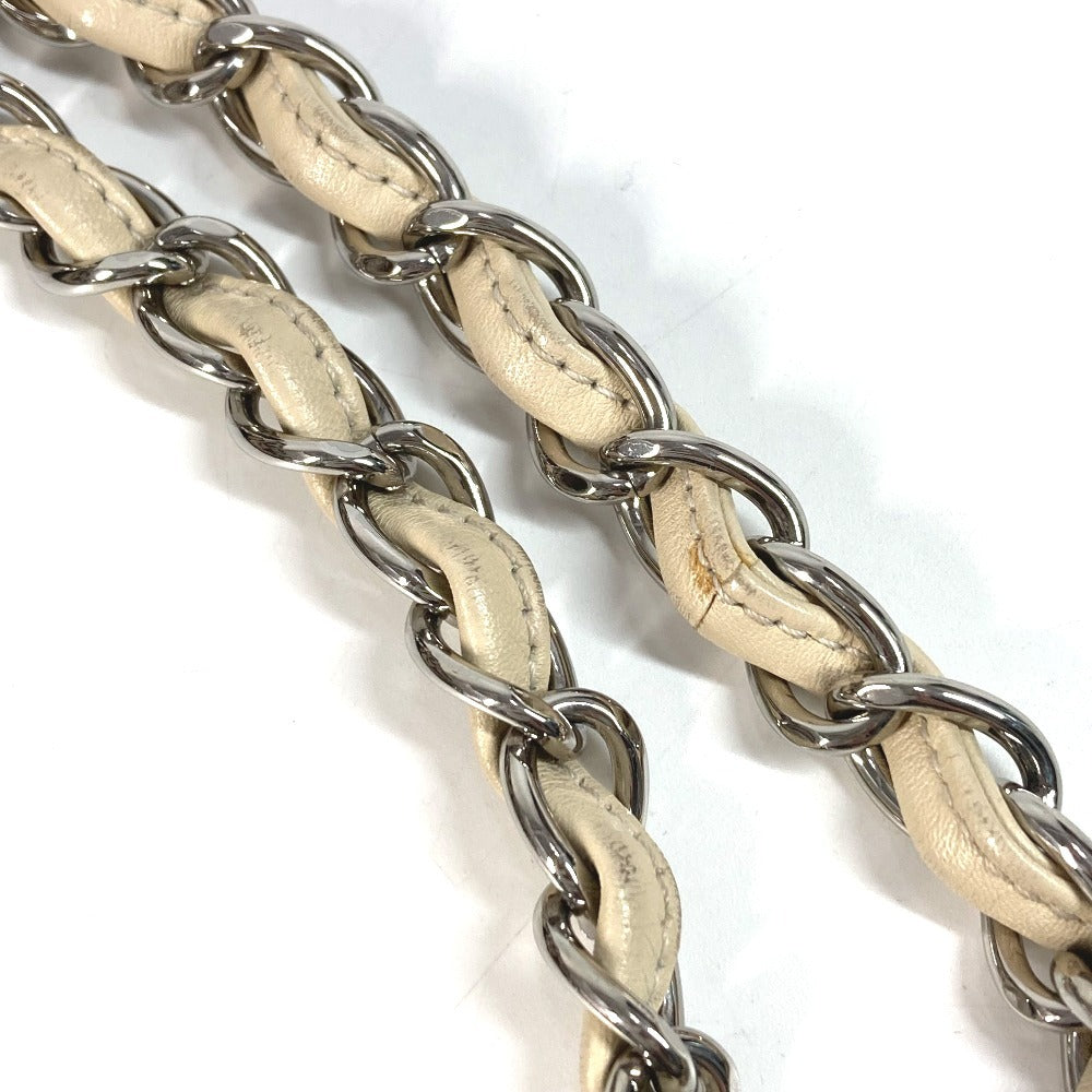 CHANEL ヴィンテージ CC ココマーク ロゴ キルティング カバン トートバッグ 肩掛け Wチェーン ショルダーバッグ キャンバス レディース ブラウン