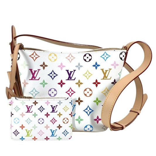 LOUIS VUITTON M13089 モノグラムマルチカラー 村上隆 LV×TM オールイン BB 斜め掛け カバン ポーチ付き ばけつ バケツ ショルダーバッグ モノグラムマルチカラーキャンバス レディース ブロン ホワイト